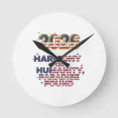Patriotic Peace Decal Runde Wanduhr (Vorderseite)