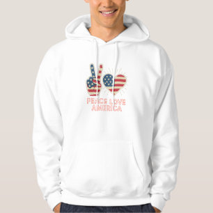 Patriotic "Peace Liebe America Hoodie