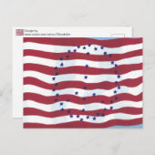 Patriotic Peace Sign Unique USA Flag Postkarte (Vorne/Hinten)