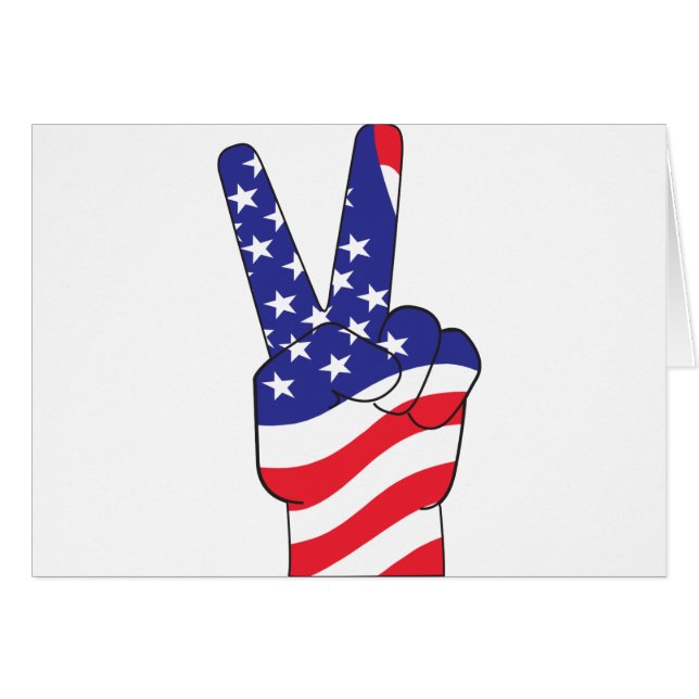 Patriotic Peace Sign USA (Vorderseite (Horizontal))