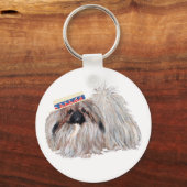 Patriotic Pekingese Schlüsselanhänger (Vorderseite)