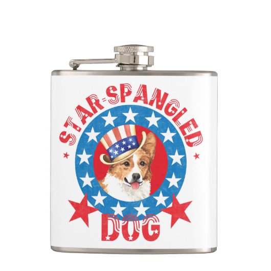 Patriotic Pembroke Welsh Corgi Flachmann (Vorderseite)