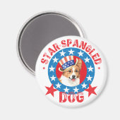 Patriotic Pembroke Welsh Corgi Magnet (Vorderseite/Rückseite)