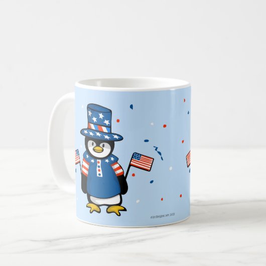 Patriotic Penguin Kaffeetasse (Vorderseite Links)
