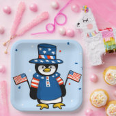 Patriotic Penguin Pappteller (Party)