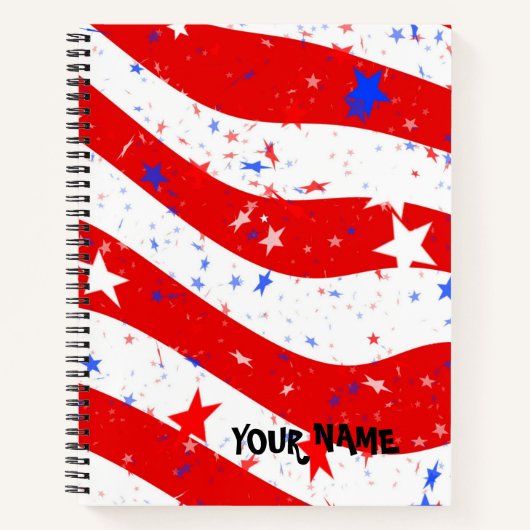 Patriotic Personalize Spiral Notebook Notizblock (Vorderseite)