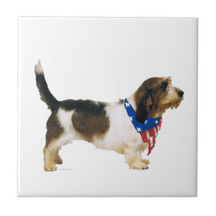 Patriotic Petit Basset Griffon Vendeen Fliese