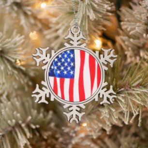 Patriotic Pewter Ornament