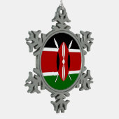 Patriotic Pewter Snowflake Ornament Kenya Flagge (Links)