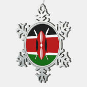 Patriotic Pewter Snowflake Ornament Kenya Flagge (Rechts)