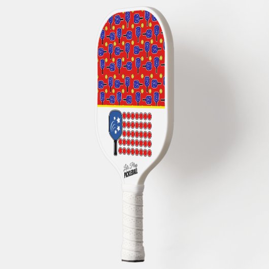 Patriotic Pickleball Red White Blue American Flag Pickleball Schläger (Links)
