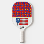 Patriotic Pickleball Red White Blue American Flag Pickleball Schläger (Rückseite)