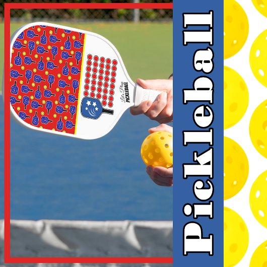 Patriotic Pickleball Red White Blue American Flag Pickleball Schläger