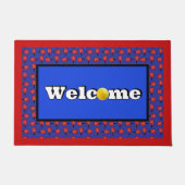 Patriotic Pickleball Red White Blue Paddles Balls Fußmatte (Vorderseite)