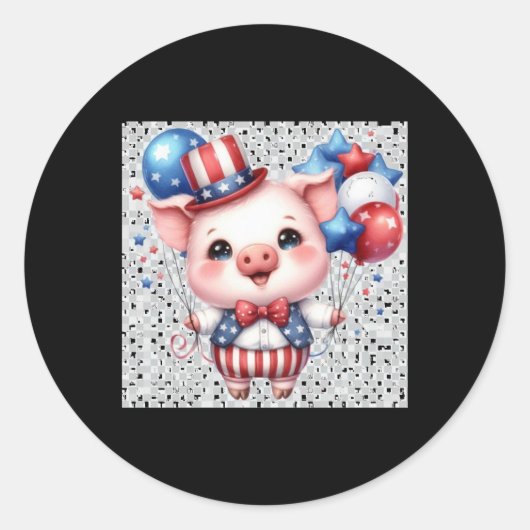Patriotic Pig Sticker (Vorderseite)
