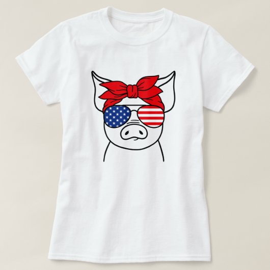 Patriotic Pig T - Shirt (Design vorne)