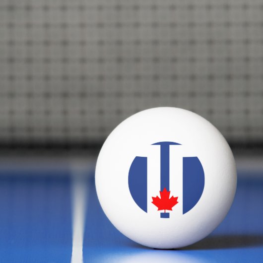 Patriotic ping pong ball with Flag of Toronto Tischtennisball (Netto)