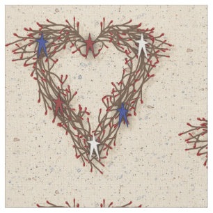 Patriotic Pip Berry Heart Fabric Stoff