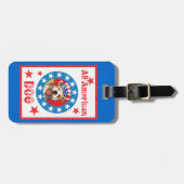 Patriotic Pit Bull Terrier Gepäckanhänger (Vorderseite horizontal)