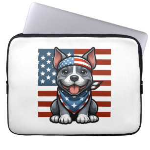 Patriotic Pitbull American Flag 4. Juli GRILLEN Laptopschutzhülle