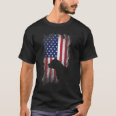 Patriotic Pitbull American Flag Cooler Hund T-Shirt (Vorderseite)
