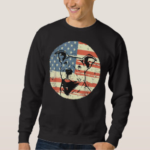 Patriotic Pitbull Retro US American Flag Mama Sweatshirt