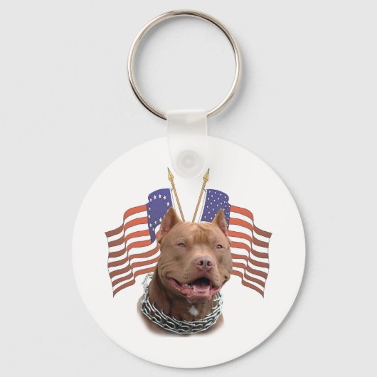 Patriotic Pitbull Schlüsselanhänger (Vorderseite)