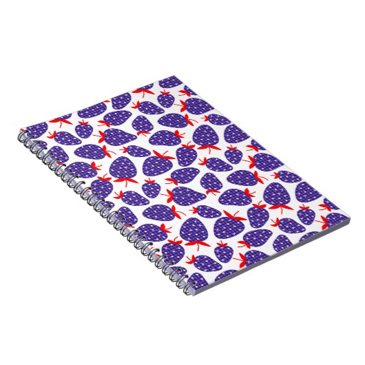 Patriotic Plaid Strawberry Notizblock (Rechte Seite)