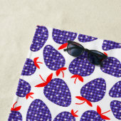 Patriotic Plaid Strawberry Strandtuch (Beispiel)