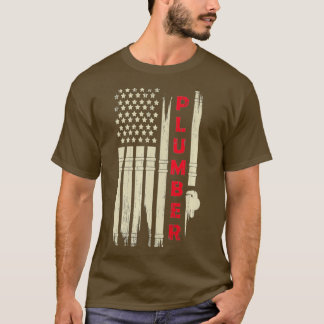 Patriotic Plumber Gift 4th of July Plumber Pipe T-Shirt