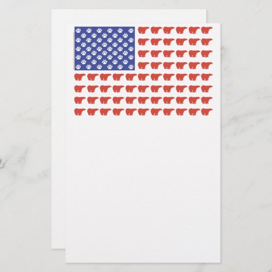 Patriotic Polar Bears USA Briefpapier (Vorne/Hinten)