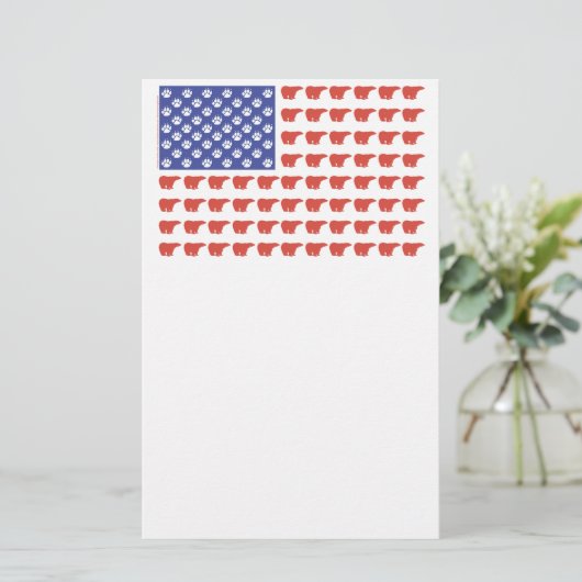 Patriotic Polar Bears USA Briefpapier (Stehend Vorderseite)