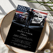 Patriotic Police Officer Graduation Einladung