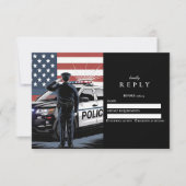 Patriotic Police Officer Graduation RSVP Karte (Vorderseite)