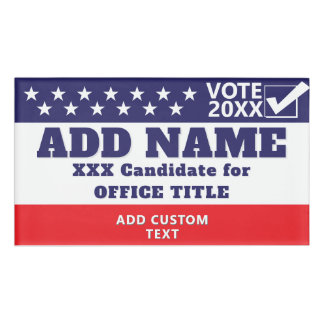 Patriotic Political 2026 Campaign Candidate Custom Namenschild