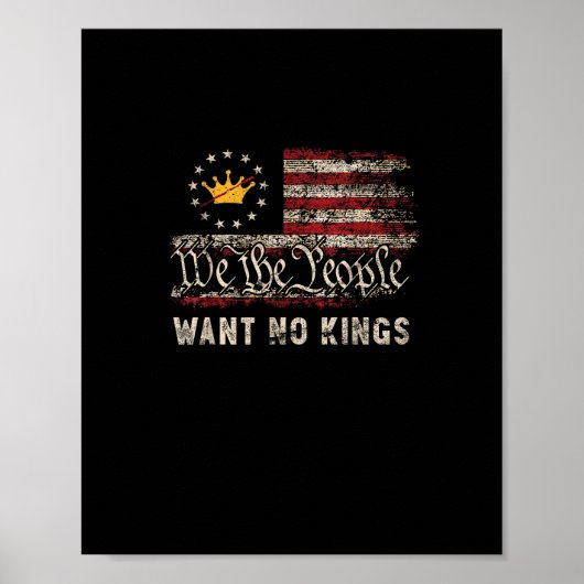 Patriotic Politics Protest No Kings In America Poster (Vorne)