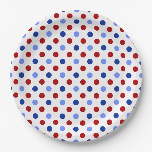 Patriotic Polka Dots Pappteller (Vorderseite)
