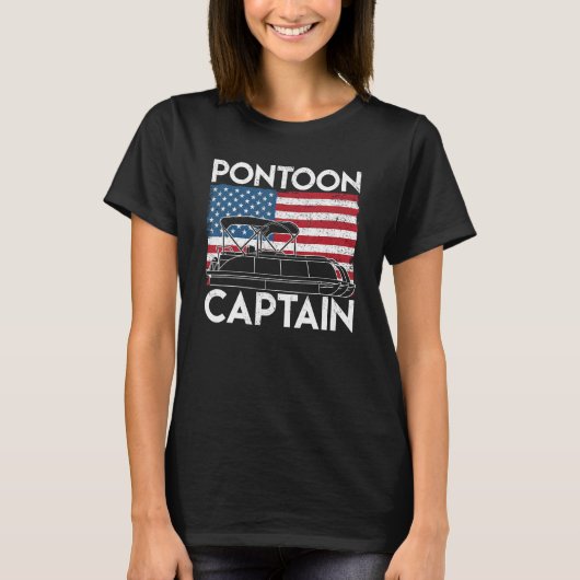 Patriotic Pontoon Captain Us American Flag Funny B T-Shirt (Vorderseite)