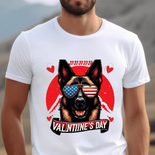Patriotic Pooch Passion - Valentine's Day Hunde Li T-Shirt