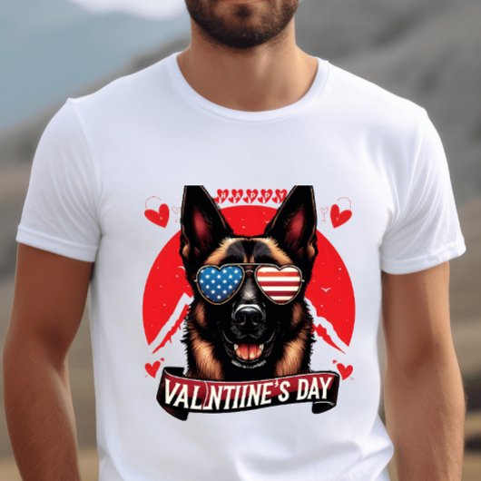 Patriotic Pooch Passion - Valentine's Day Hunde Li T-Shirt