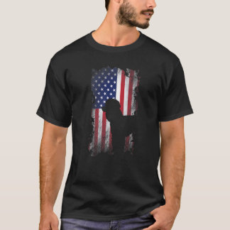 Patriotic Poodle American Flag Cooler Hund T-Shirt