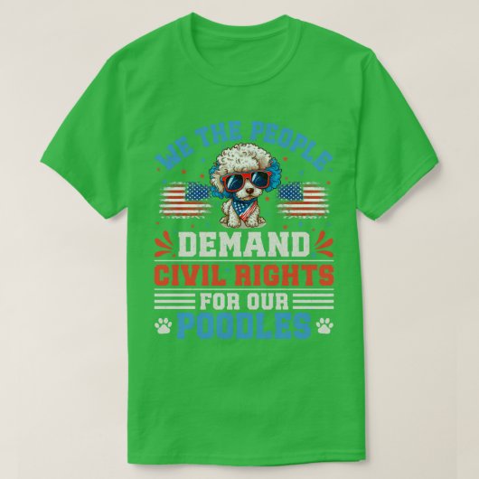 Patriotic Poodle Dog T-Shirt (Design vorne)