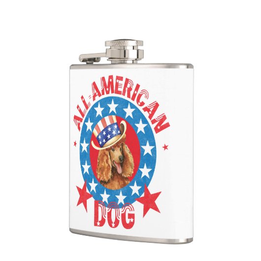 Patriotic Poodle Flachmann (Links)