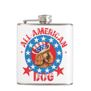 Patriotic Poodle Flachmann