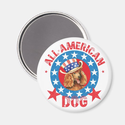 Patriotic Poodle Magnet (Vorderseite/Rückseite)