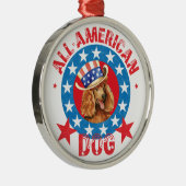 Patriotic Poodle Ornament Aus Metall (Rechts)