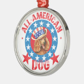 Patriotic Poodle Ornament Aus Metall (Links)