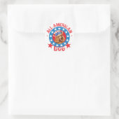 Patriotic Poodle Runder Aufkleber (Tasche)