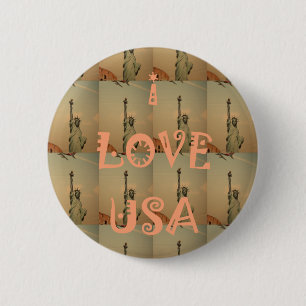 Patriotic Pop Art: "I Liebe USA" Grafikdesign Button