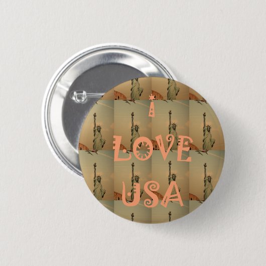 Patriotic Pop Art: "I Liebe USA" Grafikdesign Button (Vorne & Hinten)